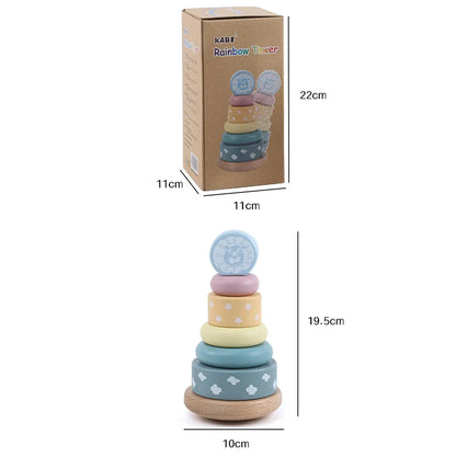 Montessori Wooden Stacking Pyramid Toy