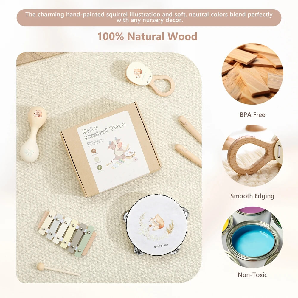 Montessori Wooden Musical Instruments Set 2+ Years