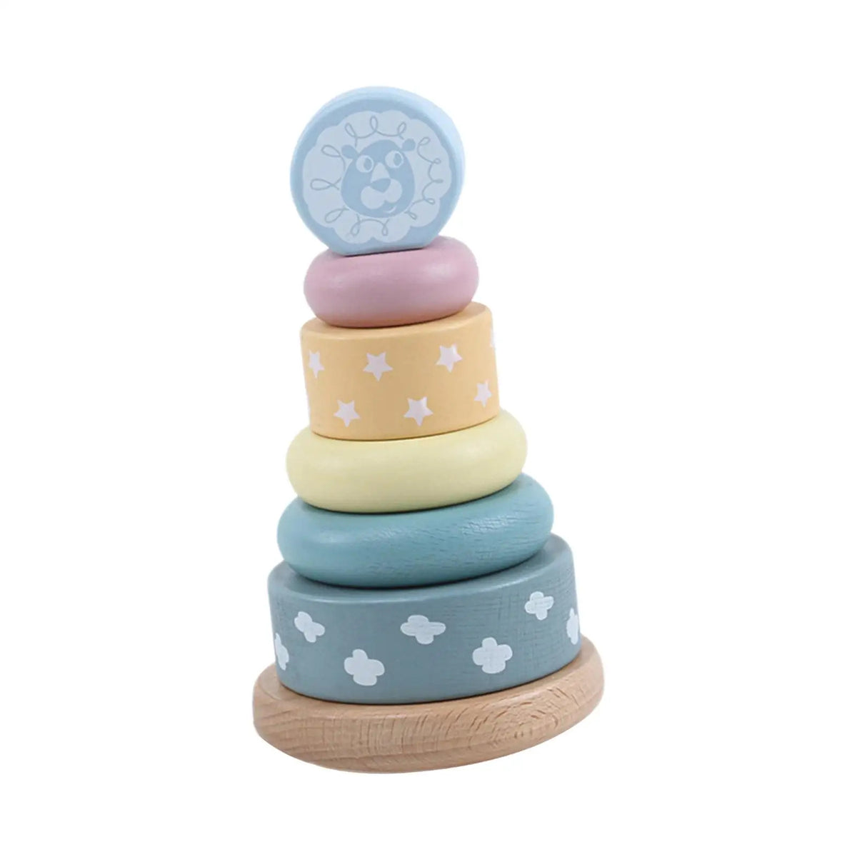 Montessori Wooden Stacking Pyramid Toy