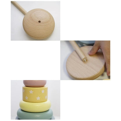 Montessori Wooden Stacking Pyramid Toy