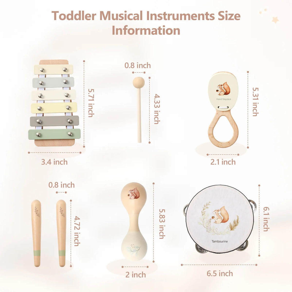 Montessori Wooden Musical Instruments Set 2+ Years
