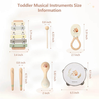 Montessori Wooden Musical Instruments Set 2+ Years