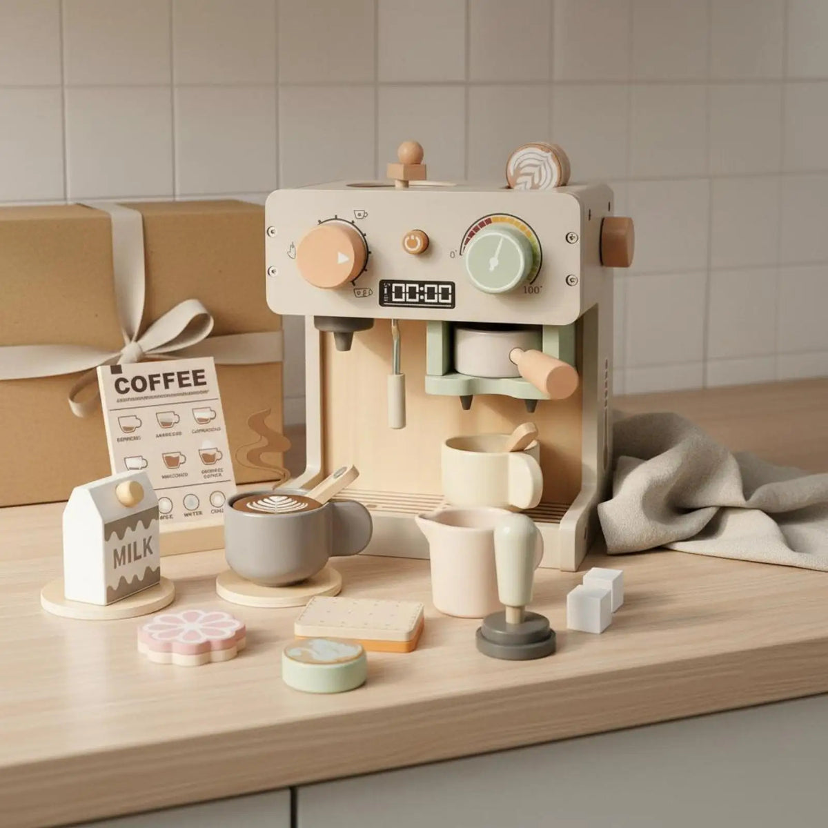Montessori Wooden Coffee Maker Set