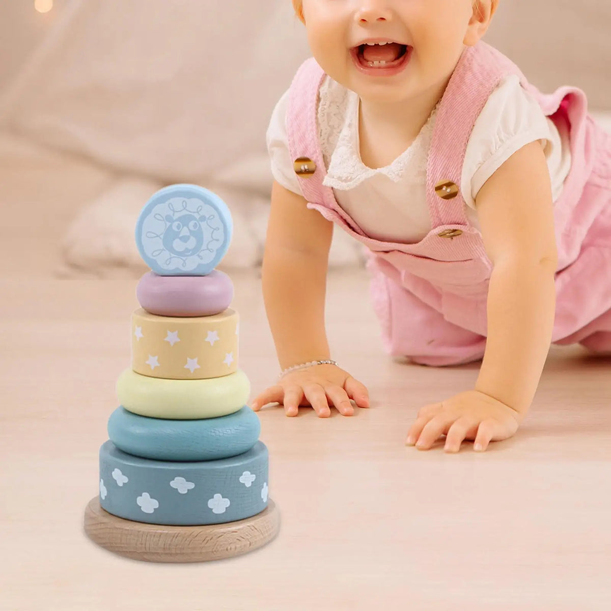 Montessori Wooden Stacking Pyramid Toy