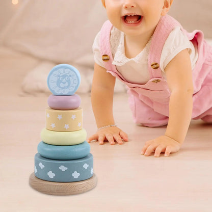 Montessori Wooden Stacking Pyramid Toy