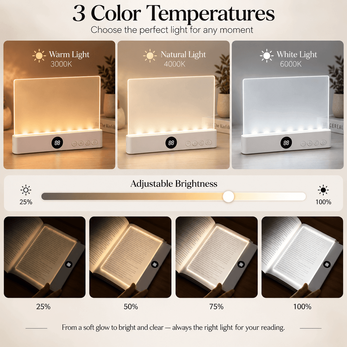 Adjustable Brightness Reading Lamp - BOOKLED