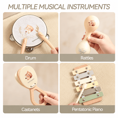 Montessori Wooden Musical Instruments Set 2+ Years