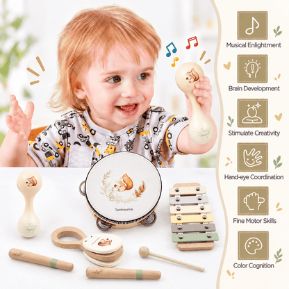 Montessori Wooden Musical Instruments Set 2+ Years
