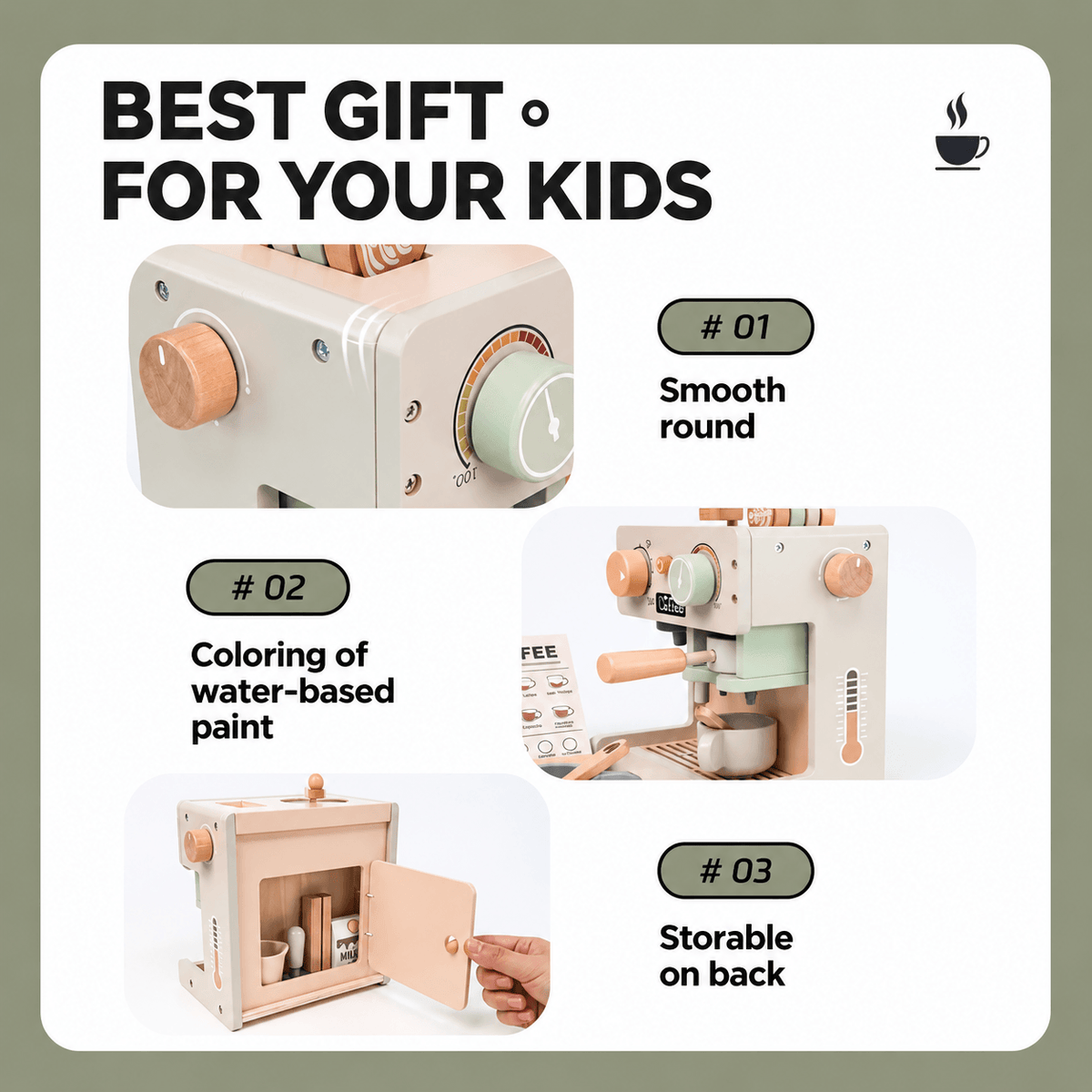 Montessori Wooden Coffee Maker Set