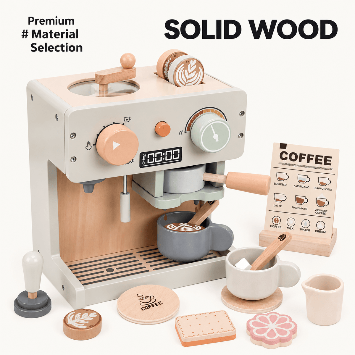 Montessori Wooden Coffee Maker Set
