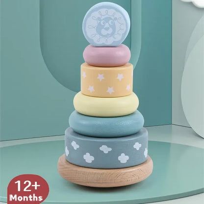 Montessori Wooden Stacking Pyramid Toy