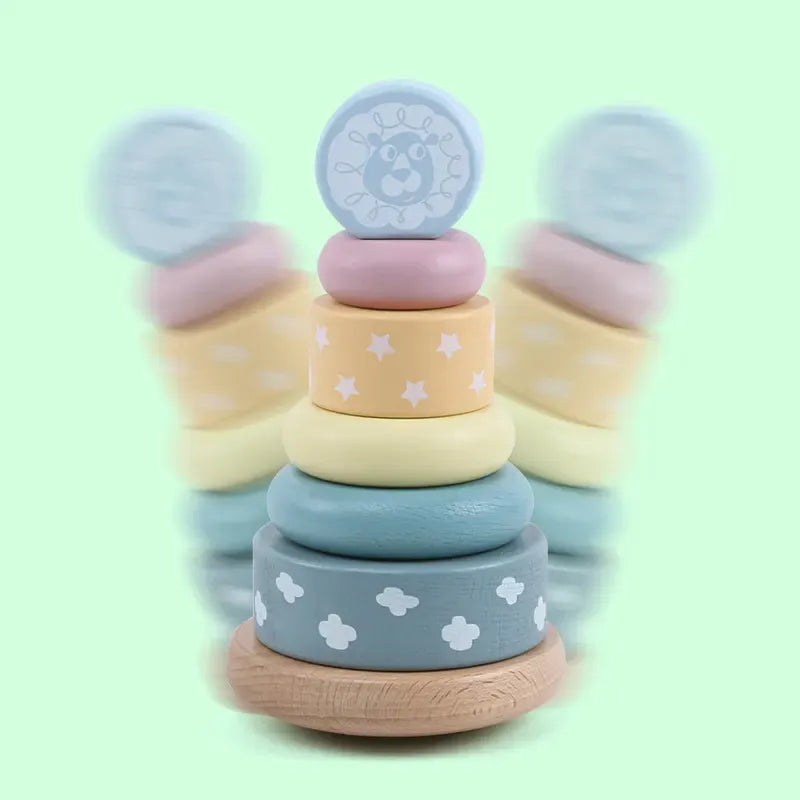 Montessori Wooden Stacking Pyramid Toy