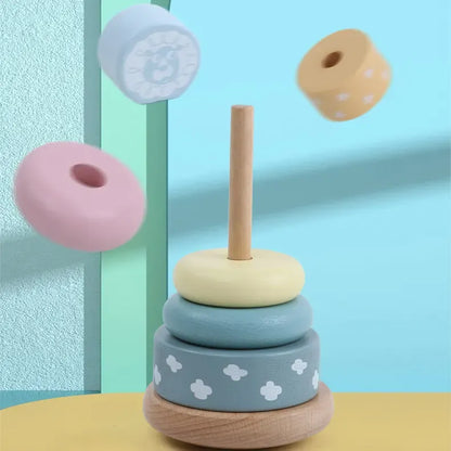 Montessori Wooden Stacking Pyramid Toy